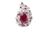 Bague 54 Bague cocktail en or blanc, rubis et diamants 58 Facettes 32888