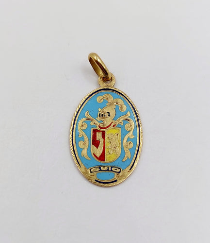 Pendentif Pendentif antique or jaune blason finement émaillé 58 Facettes A06274