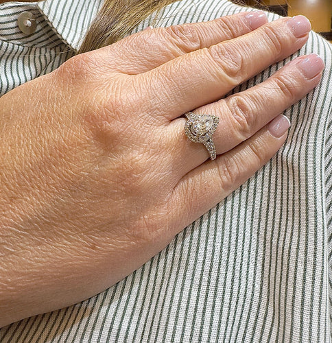 Bague Bague Solitaire or blanc diamant poire 1ct 58 Facettes