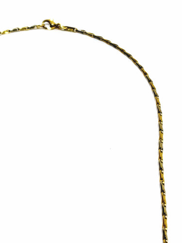 Collier Chaîne maille palmier en or jaune et blanc 18 carats 58 Facettes