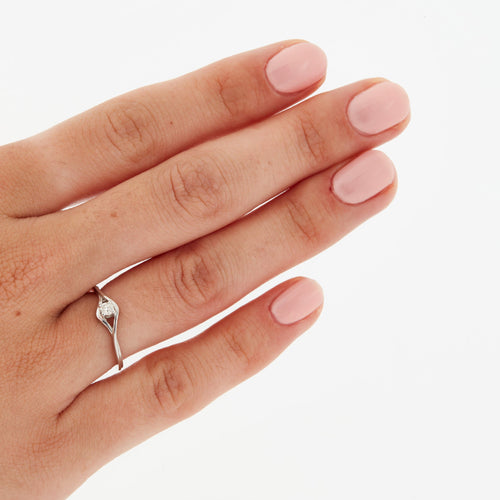 Bague 48 BAGUE EN OR BLANC 18 CARATS 58 Facettes REF 8022/19