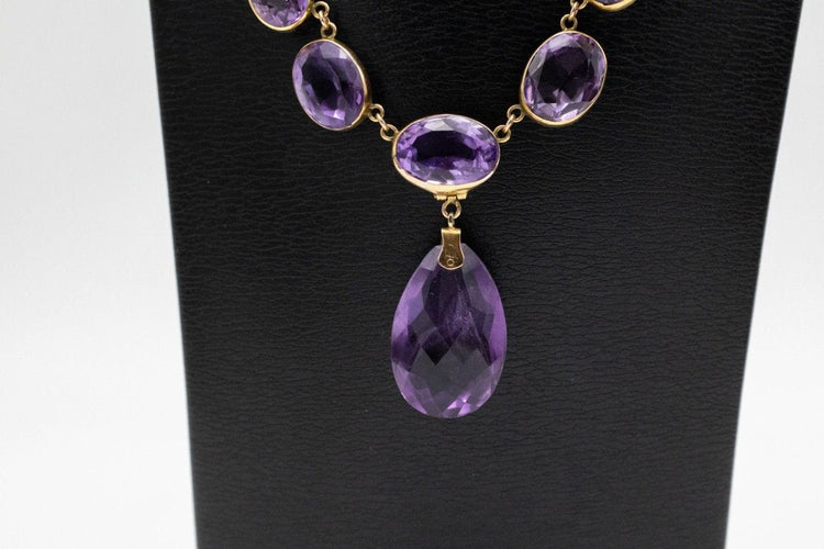 Starobylý náhrdelník Rivièra ze zlata a ametystů, první polovina 20. století 