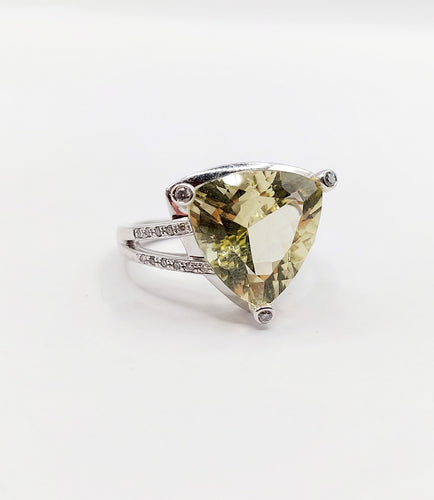 Bague 50 MAUBOUSSIN - Bague "Mes couleurs à toi" or blanc, citrine troïdia et diamants 58 Facettes A06276