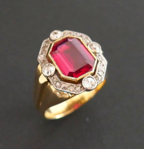 Bague 53.5 Bague chevalière Tank Diamants, Or 58 Facettes