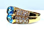 Bague 59 Bague bandeau Or jaune Topaze Diamants 58 Facettes AB229