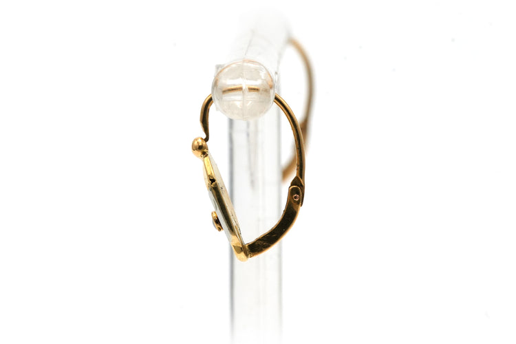 Keltakultaiset ja valkokultaiset 18k korvakorut Art Deco ja helmet 