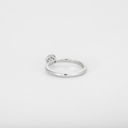 Bague 54 Solitaire or blanc serti de diamants 58 Facettes 3121216