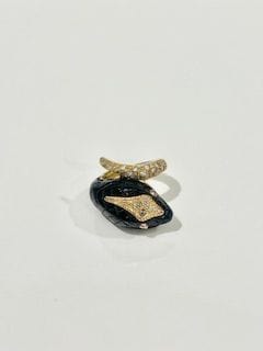 Bague Bague Cobra or jaune onyx diamants 58 Facettes 32600162