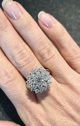 Bague 60 Bague fleur or blanc et diamants 58 Facettes