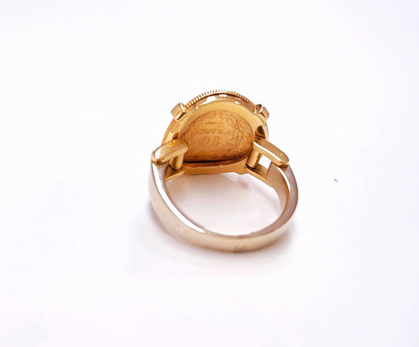 Bague 55 Bague pièce 10 francs or jaune 58 Facettes BAG.NAPO-1200