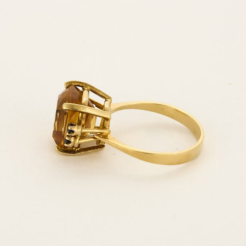 Bague 56 Bague en or jaune, citrine et saphirs 58 Facettes CAS0178