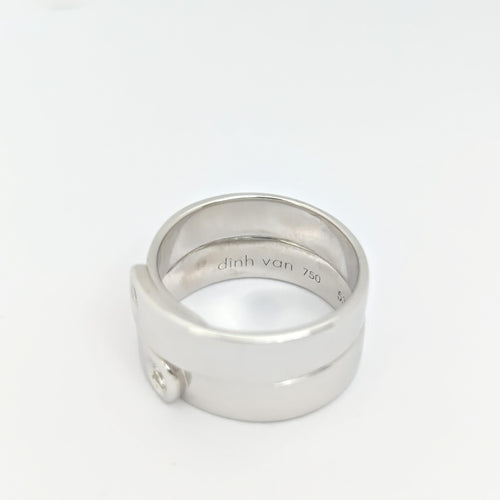 Bague 53 Bague Dinh Van or blanc et diamants 58 Facettes 29043