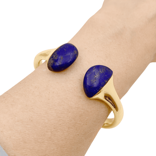 Bracelet Bracelet jonc, or jaune et lapis-lazuli. 58 Facettes 34603