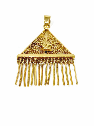 Pendentif Pendentif en or champagne filigrané 58 Facettes