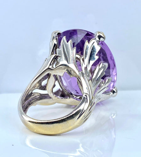 Bague 60 DIOR - Bague or blanc, grand modèle MISS DIOR, améthyste et diamants 58 Facettes AB638