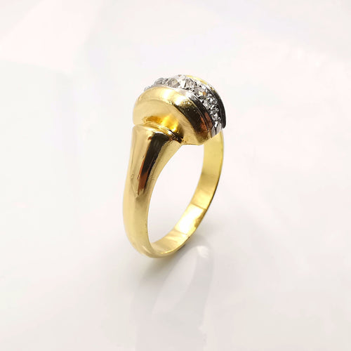 Bague 59 Bague en or jaune diamants 58 Facettes