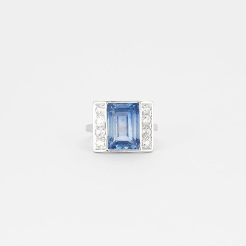 Bague Bague Art Déco platine, saphirs, diamants 58 Facettes