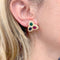 Boucles d'oreilles Boucles d'oreille "Tutti Frutti" or jaune, diamants, pierres de couleurs. 58 Facettes 34075