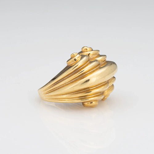 Bague 54 Bague en or cannelée vintage des années 80 58 Facettes G13431