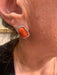 Boucles d'oreilles Paire Puces d’Oreilles Cabochons De Corail Diamants Or Gris 58 Facettes BO211
