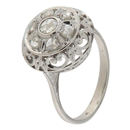 Bague 51 Bague en or blanc avec diamants taille rose 58 Facettes G3781