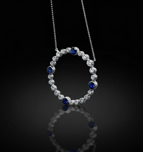 Pendentif Pendente Diamanti e Zaffiri, Anni '40 58 Facettes