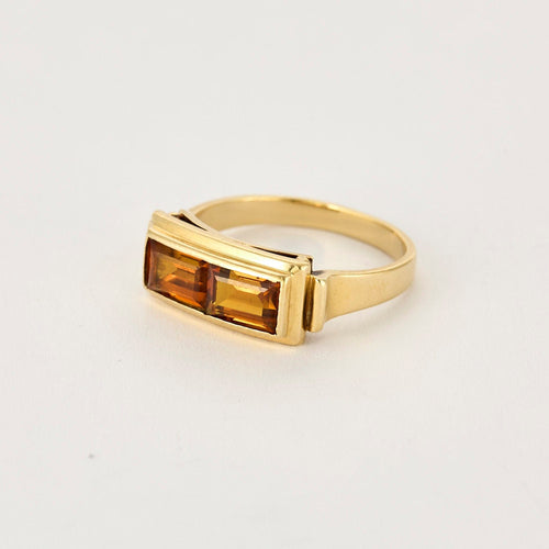 Bague 54 Bague or jaune et citrine 58 Facettes LOR3497