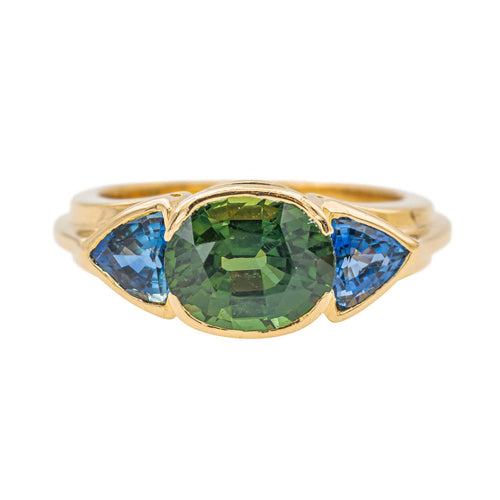 Bague 48 Bague Trilogie Or jaune Saphir vert 58 Facettes 3757182RV