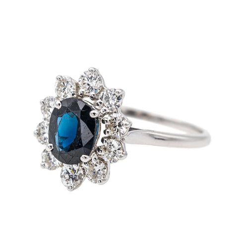 Bague 55.5 Bague Pompadour Or blanc Saphir 58 Facettes 3655104CN