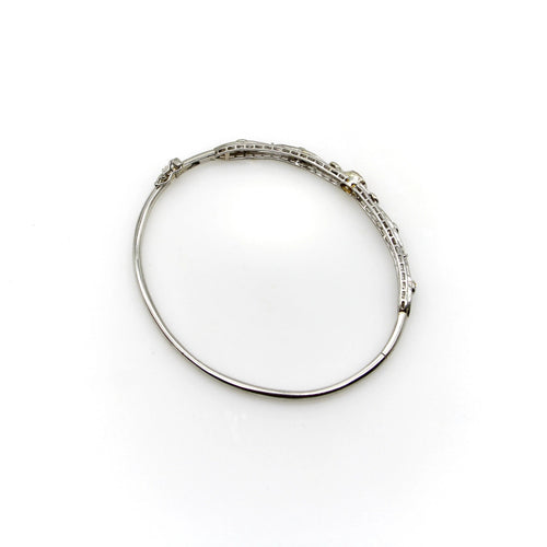 Bracelet Edwardian Yellow Sapphire and Diamond Filigree Bracelet in Platinum 58 Facettes