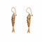 Boucles d'oreilles Boucles d'oreilles vintage en or jaune 14 carats, forme poisson articulé, 2,5 cm, bijoux fins 58 Facettes G13628