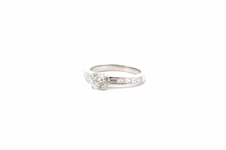 Bague Solitaire diamants or blanc 58 Facettes 26222
