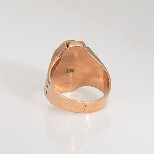 Bague 53 Bague victorienne antique en or rose avec pierre de lune 58 Facettes G14100