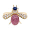 Broche Broche Van Cleef & Arpels "Abeille" or jaune, diamants, tourmaline rose, saphir. 58 Facettes 33629