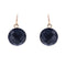 Boucles d'oreilles Dormeuses anciennes or verre noir facetté 58 Facettes CVBO23