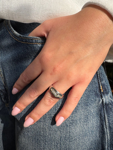 Bague 51 Bague - Or blanc et diamants 58 Facettes 1093