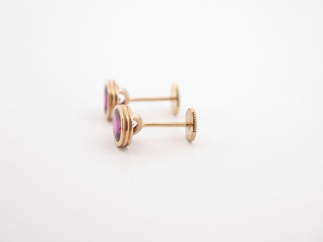 Boucles d'oreilles boucles d'oreilles POIRAY puces lolita rhodolite or 18k  s 58 Facettes 268231