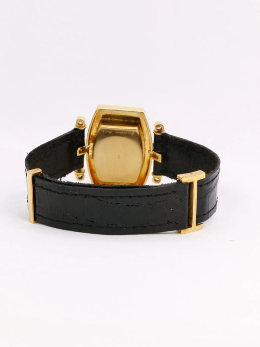 Montre BOUCHERON - Montre or jaune diamants bracelet cuir noir 58 Facettes 1000