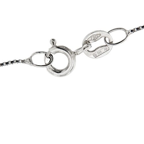 Hvitt gullkjede med diamantanheng på 0,10 ct 