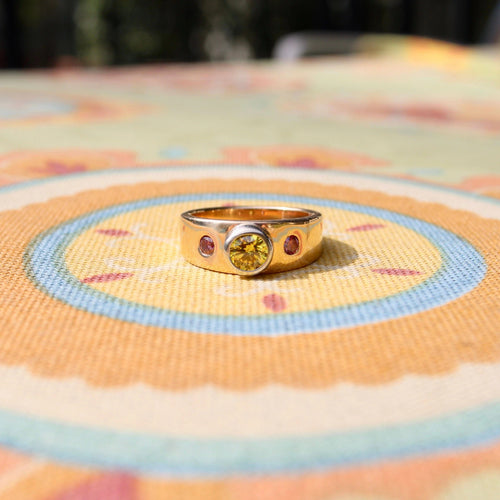 Bague 52 bague en or jaune et diamant rose 58 Facettes