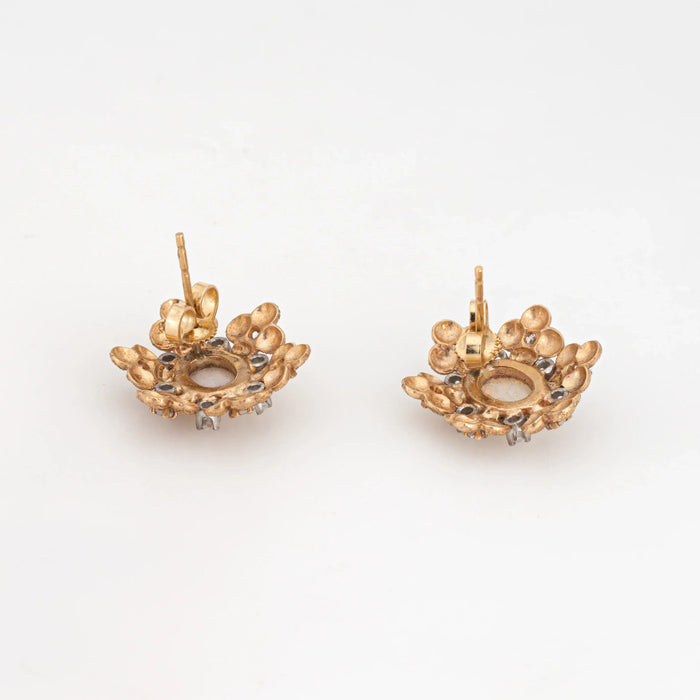 Boucles d'oreilles Boucles d'oreilles Vintage Opale Diamant Années 60 Or Jaune 58 Facettes G13388