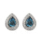 Boucles d'oreilles Boucles d'oreilles en or blanc, diamants et topaze bleue 58 Facettes LJ27