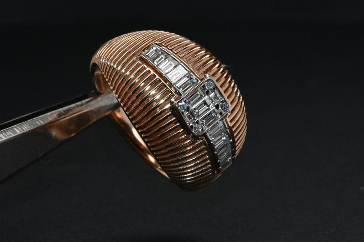 Bague 54 Bague diamant en or rose 58 Facettes