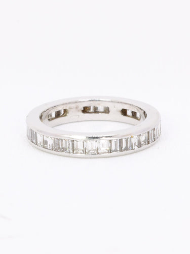 Bague 54 Alliance diamants baguette or blanc 58 Facettes 1163.13