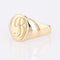 Bague 48 Chevalière or jaune lettre B 58 Facettes 14-275
