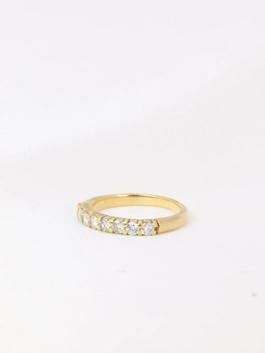 Bague 51 Demi-Alliance américaine en or jaune et diamants 0,5 ct 58 Facettes J115