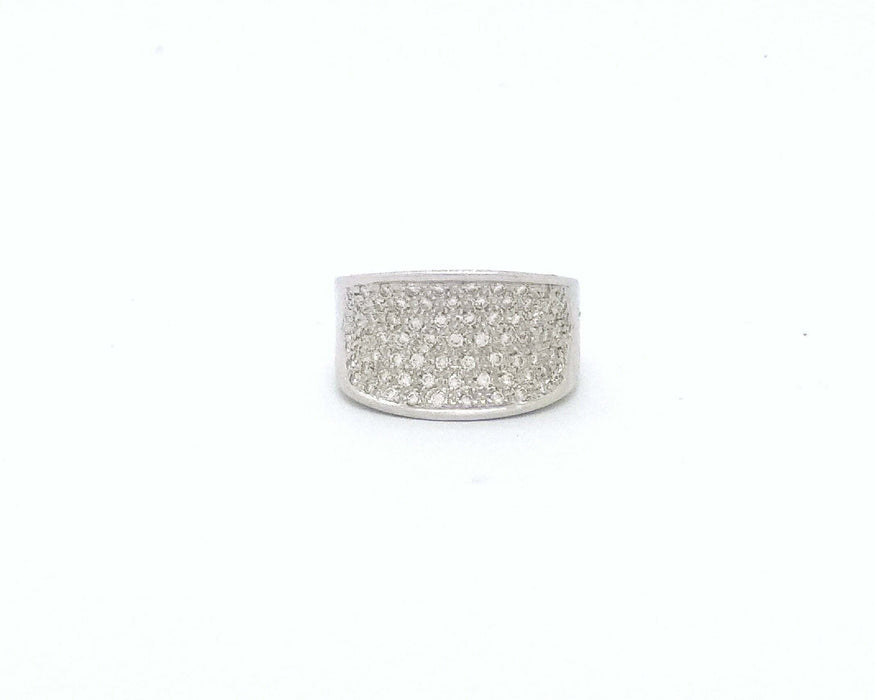 Bague ANELLO A FASCIA IN ORO BIANCO E DIAMANTI 58 Facettes