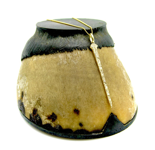 Pendentif Pendentif clou porte-bonheur gravé or diamants 58 Facettes