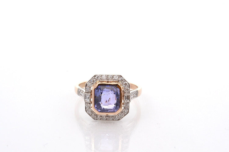 Bague 53 Bague saphir violet de 2,36cts et diamants 58 Facettes 27454-27186