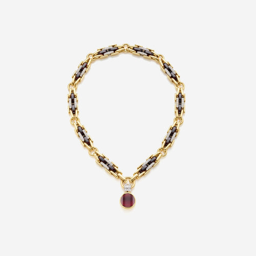 Collier Collier pendentif modulaire Pomellato en or 18 carats avec grenats et diamants 58 Facettes 22737